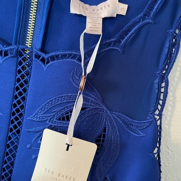 TED BAKER LONDON ROYAL BLUE CODI SCALLOPED DRESS - Picture 4 of 10